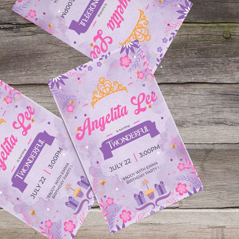 Undangan Ulang Tahun Bunga - Image 1