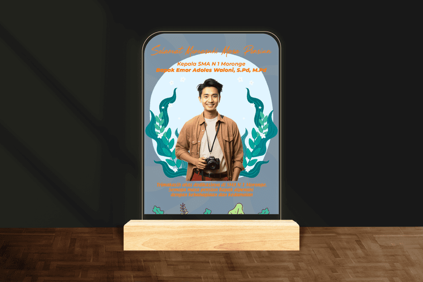 Dream LED Acrylic Purna Bakti Kepala Sekolah Tema Biru - Image 1