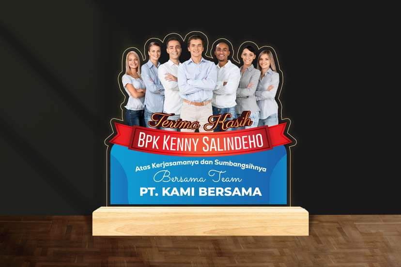 Dream LED Acrylic Ucapan Terima Kasih Tema Merah dan Biru - Image 1