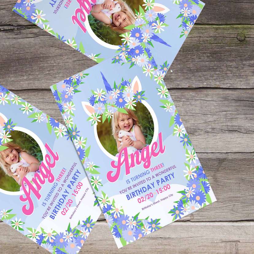 Undangan Ulang Tahun Tema Unicorn  - Image 1