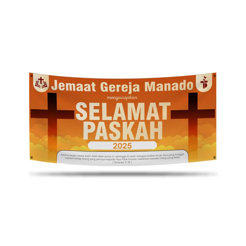 Banner Paskah Dengan Latar Orange  - Image 1