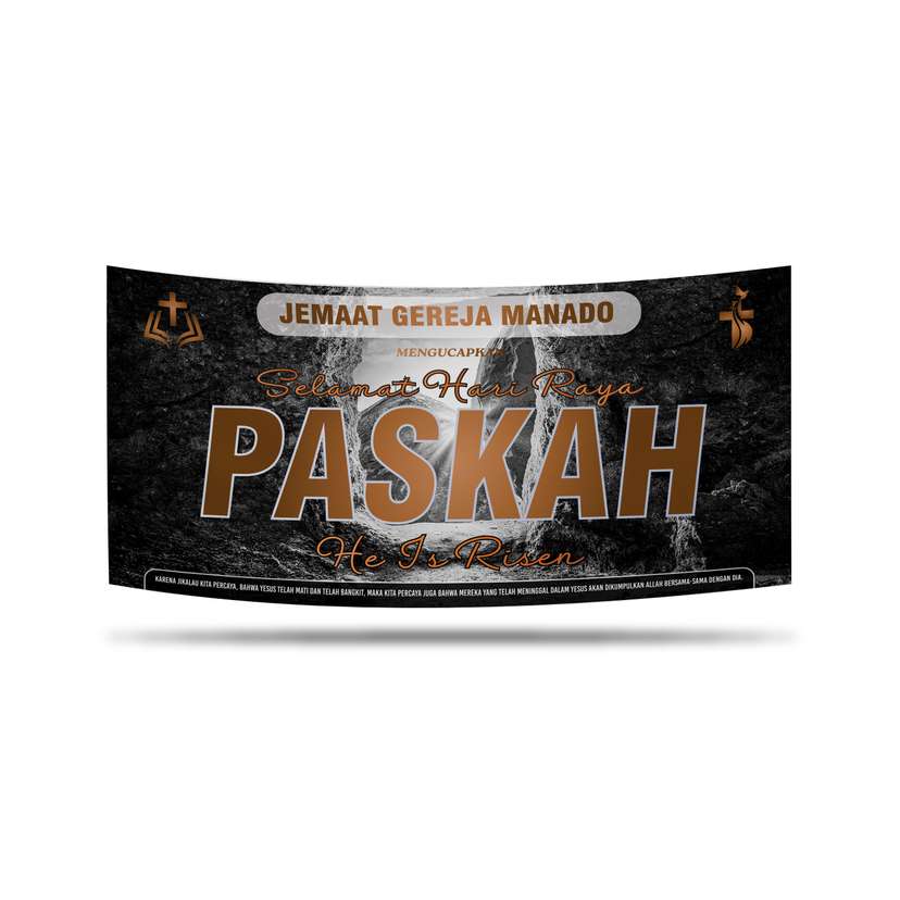 Banner Paskah Tema Warna Hitam Gold Gelap - Image 1