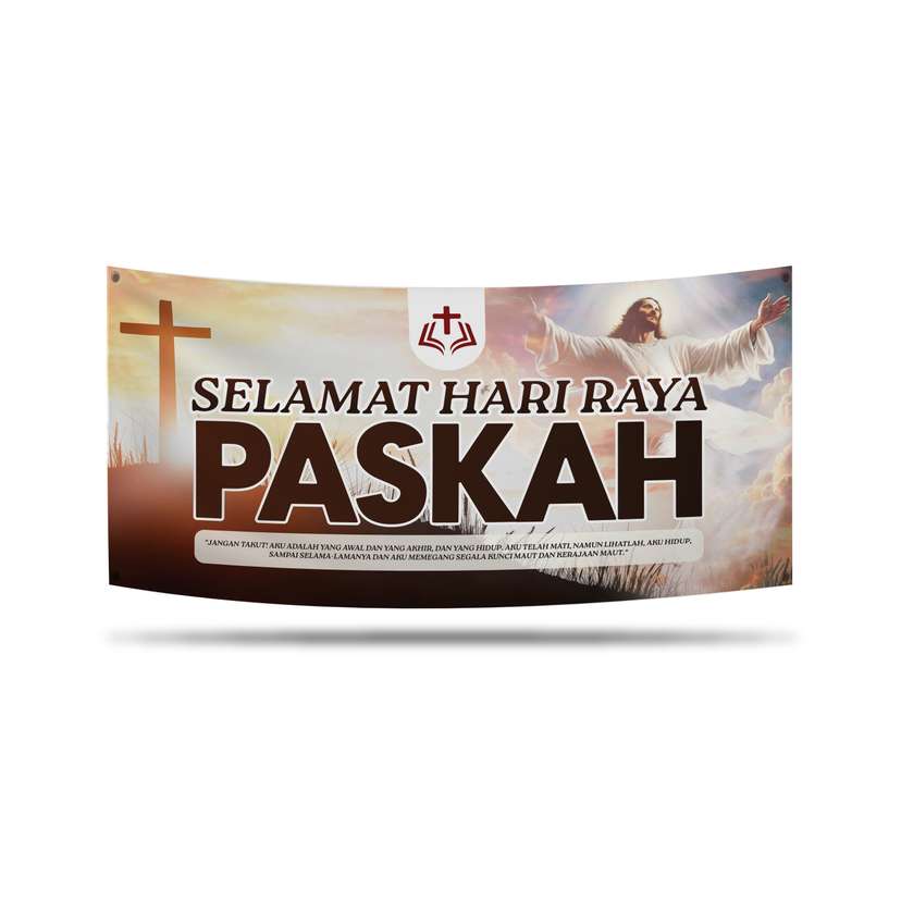Banner Paskah Tema Warna Coklat Putih - Image 1