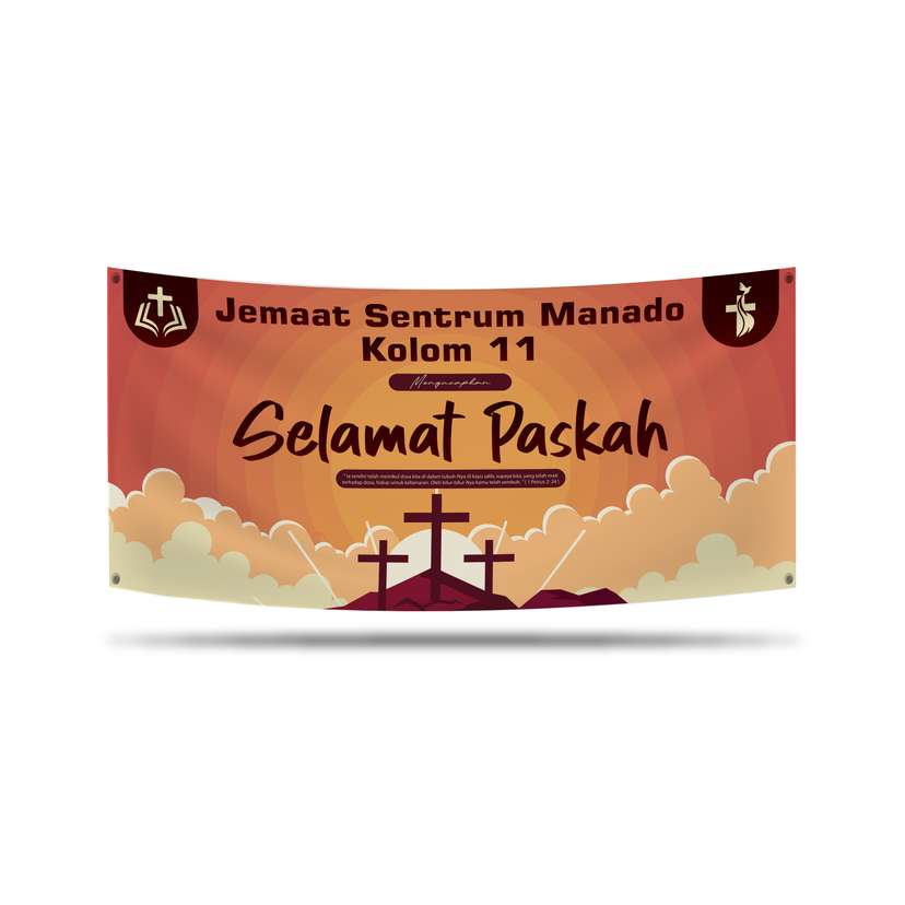 Banner Paskah Tema Orange Merah Maroon - Image 1