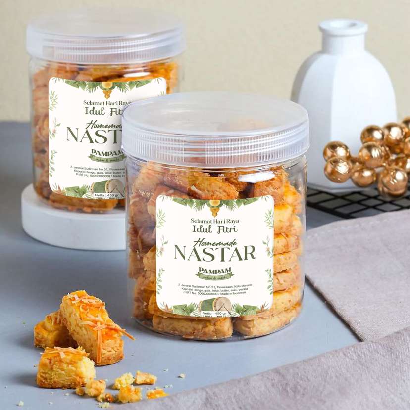 Stiker Toples Lebaran Idul Fitri Tema putih, hijau dan emas  - Image 1