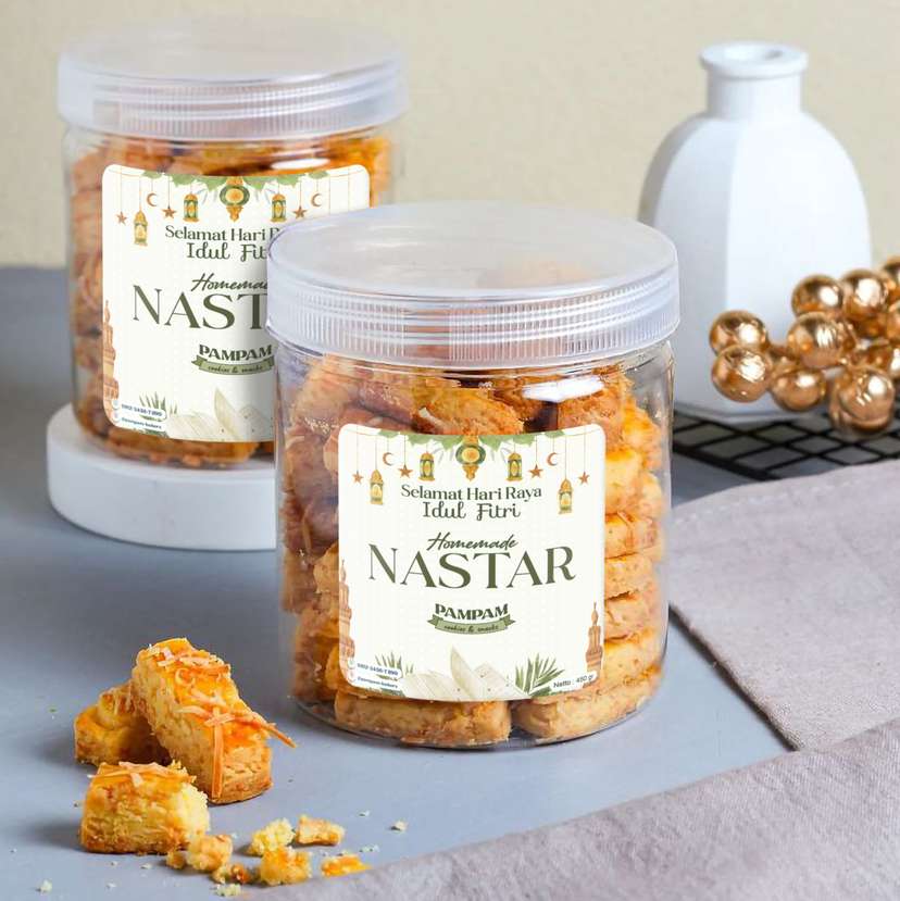 Stiker Toples Lebaran Idul Fitri Tema Krem dan Hijau - Image 1