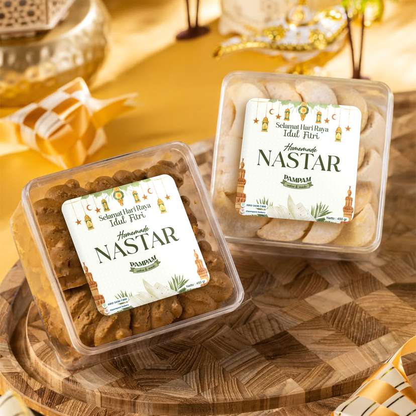 Stiker Toples Lebaran Idul Fitri Tema Krem dan Hijau - Image 2