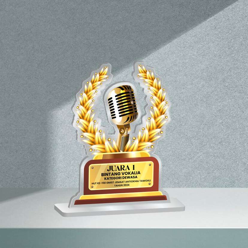 Plakat Akrilik Trophy Juara Lomba Menyanyi - Image 1
