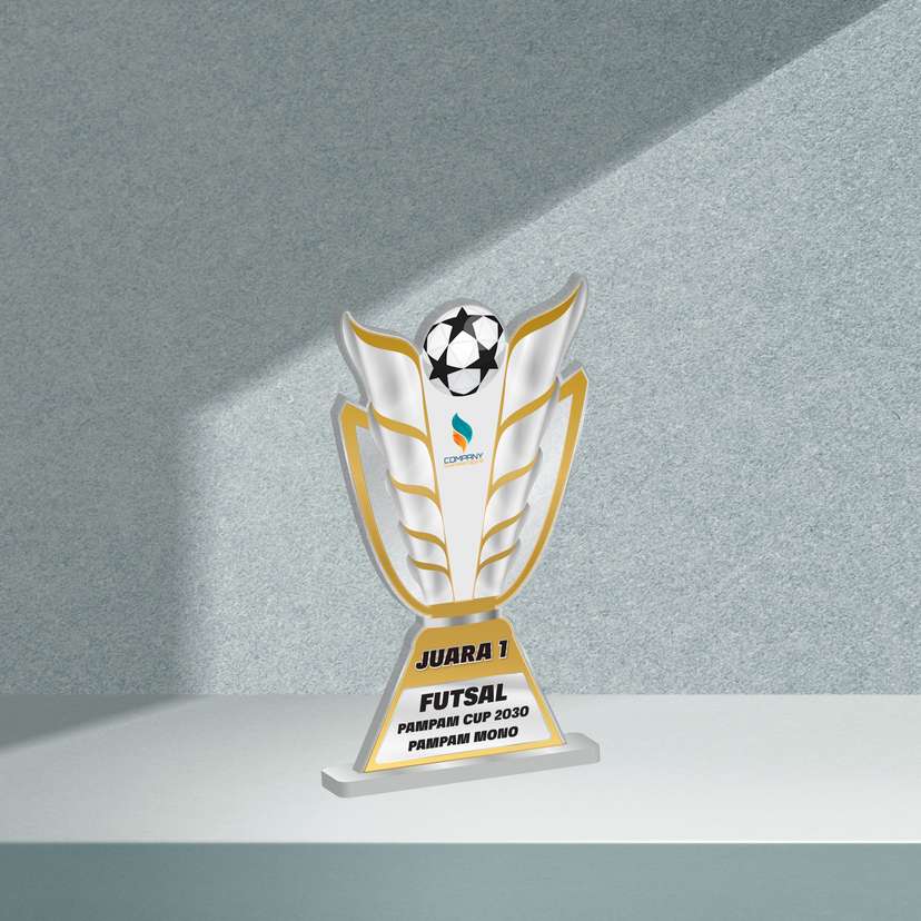 Plakat Akrilik Trophy Juara Lomba Futsal / Bola Kaki - Image 1