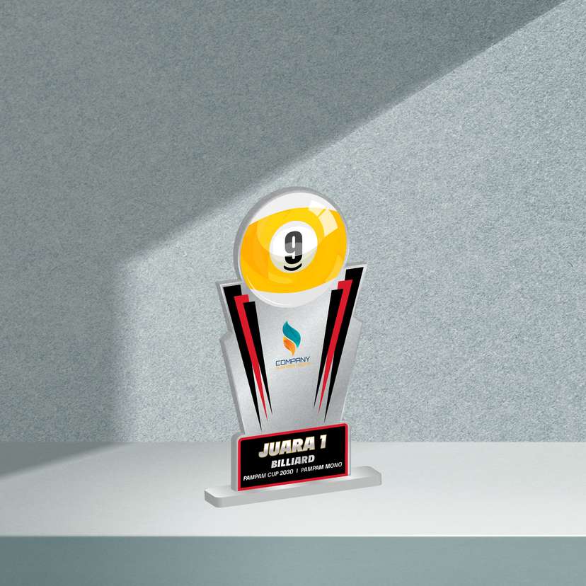 Plakat Akrilik Trophy Juara Lomba Billiard - Image 1