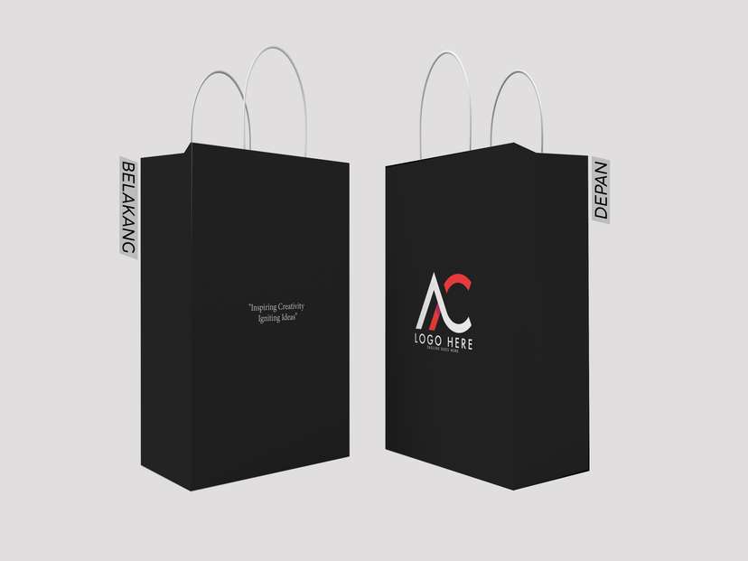 Paper Bag Design Simple Hitam Polos - Image 1