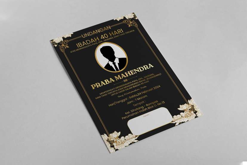 Undangan Duka 40 Hari Tema Hitam - Image 2