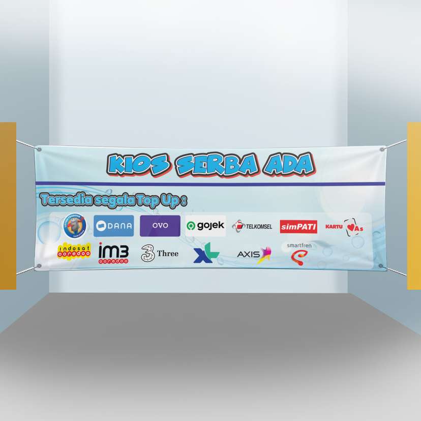 Baliho Kios untuk Top Up Thema Biru Air - Image 1