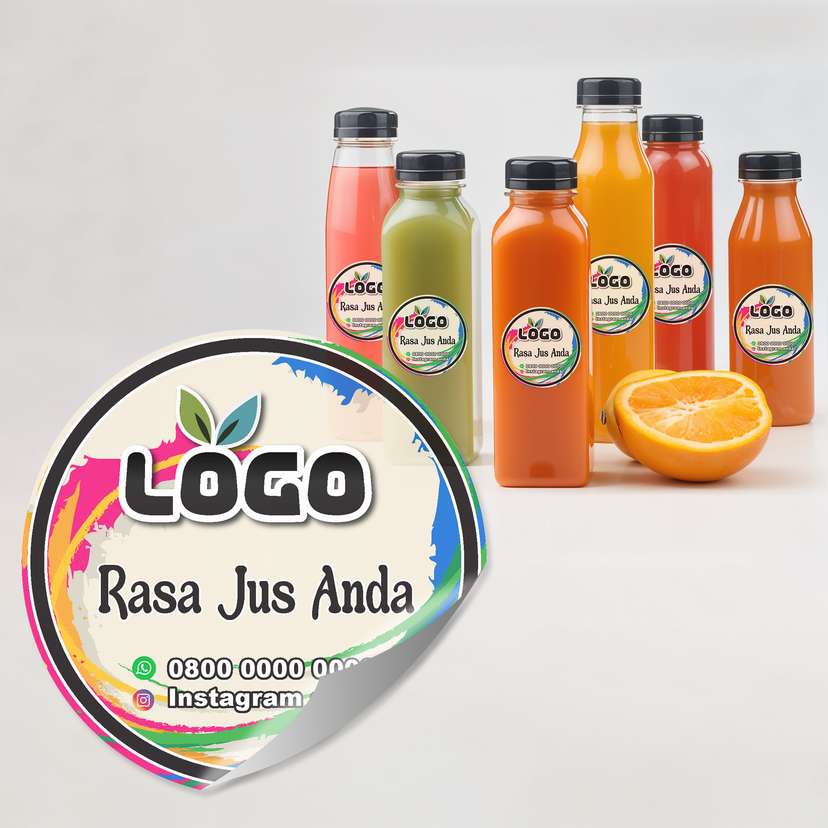 Sticker Logo Untuk Jus Bertema Full Color - Image 1
