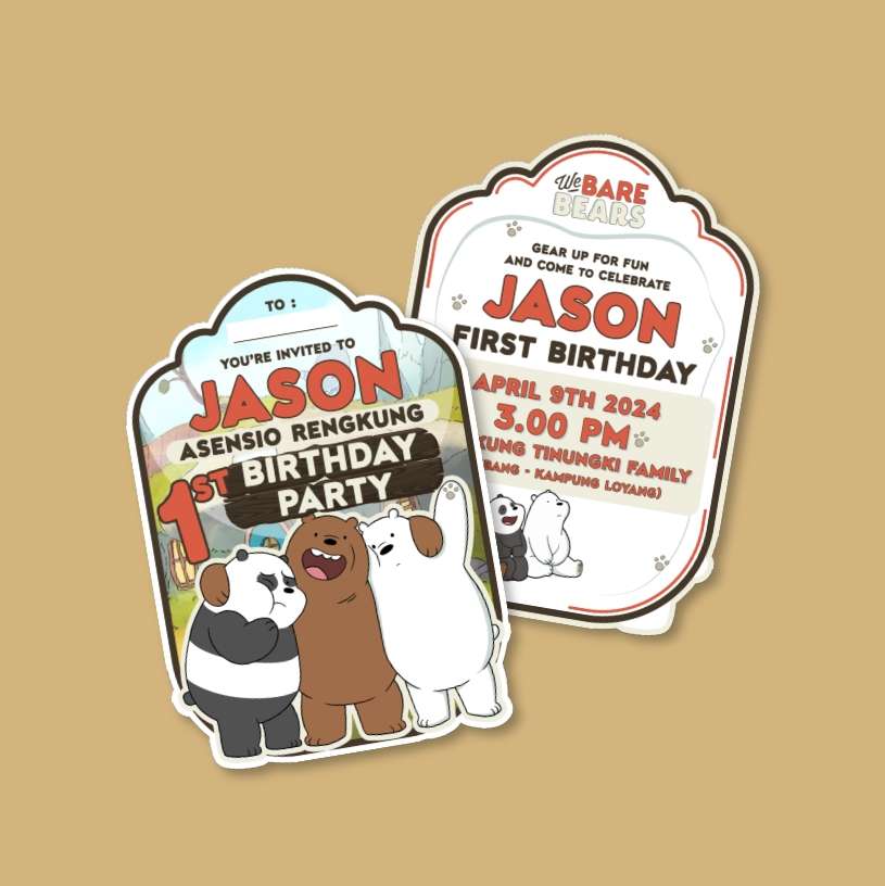Undangan Ulang Tahun We Bare Bears - Image 1