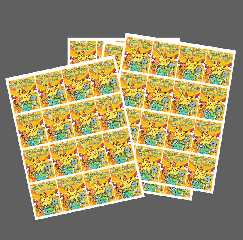 Stiker Ulang Tahun Pokemon - Image 1