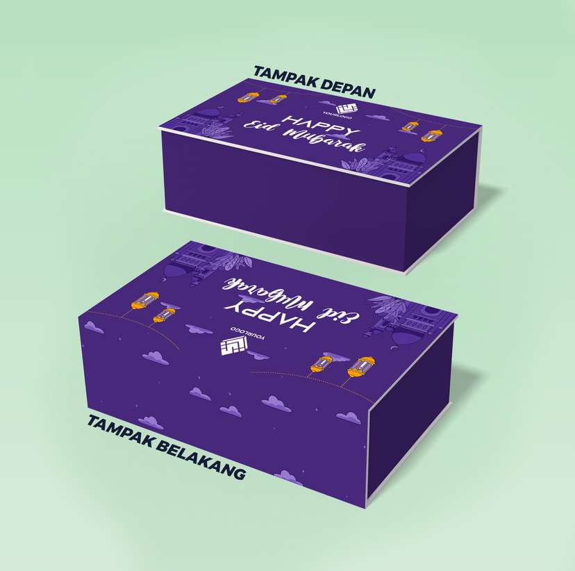 Box Hard Cover Hampers Idul Fitri Ungu Gold - Image 1