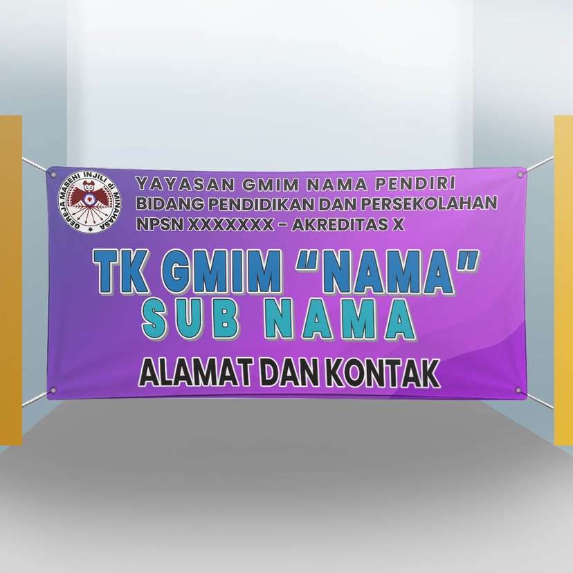 Baliho Ungu Untuk Promosi Sekolahan - Image 1