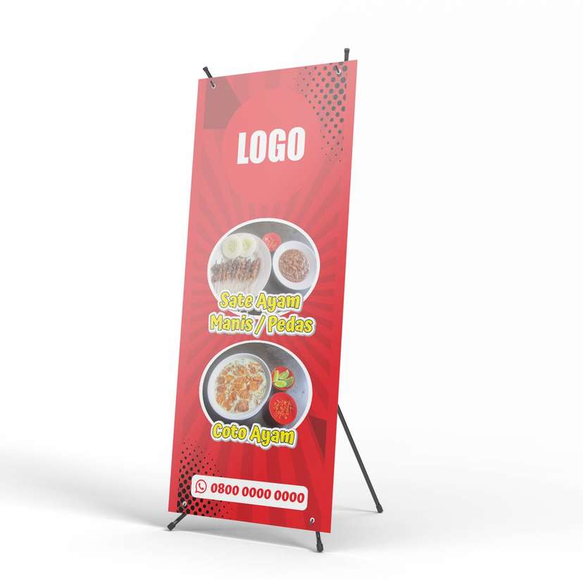 X Banner Super Simple 2 Menu Makanan Thema Merah - Image 1