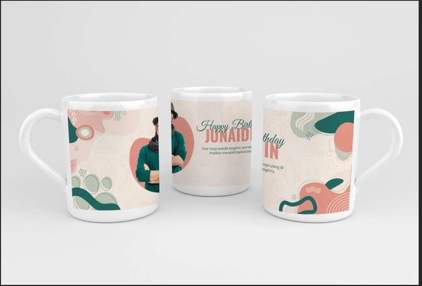 Design Mug Ulang Tahun Flower Patern - Image 1