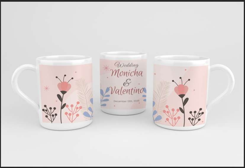 Design Mug Wedding Thema Pink - Image 1