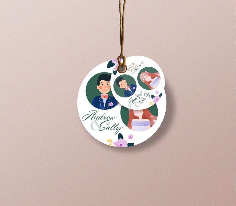 Hang Tag dan Sticker Souvenir Wedding - Image 1