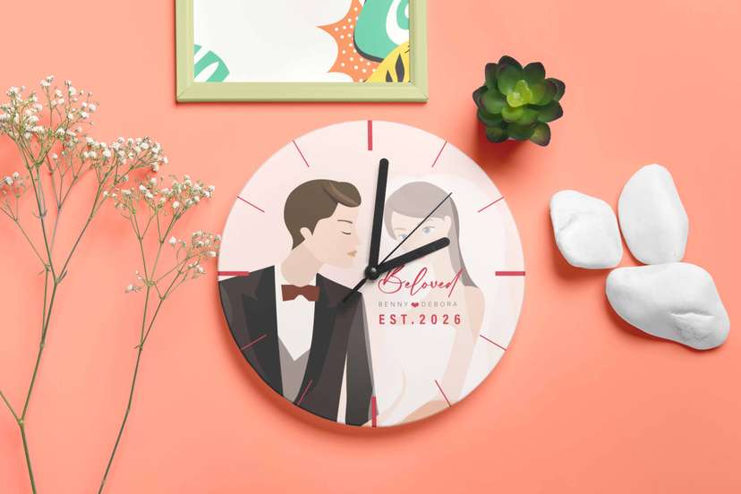 Jam Dinding Souvenir Wedding - Image 1