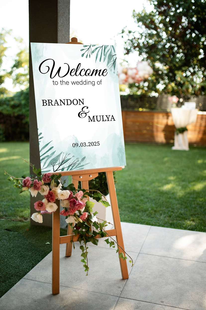 Welcome Sign Wedding Hijau - Image 1