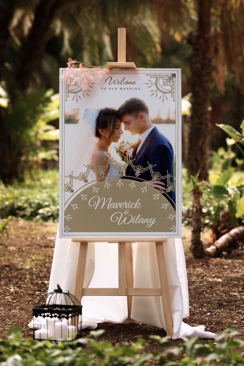 Wedding Welcome Sign with Photo - Image 1