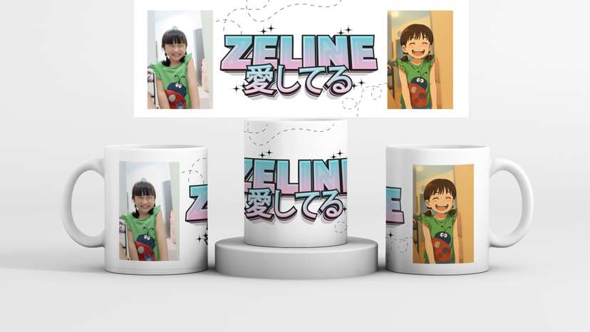 Mug Anak Perempuan Penuh Cinta dengan Karakter Ghibli  - Image 1