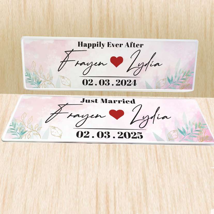 Wedding Plat Nuansa Pink Love Merah Elegan - Image 1