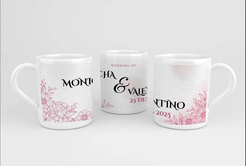 Design mug Wedding pink - Image 1