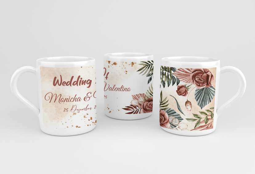 Design Mug Wedding Brown - Image 1