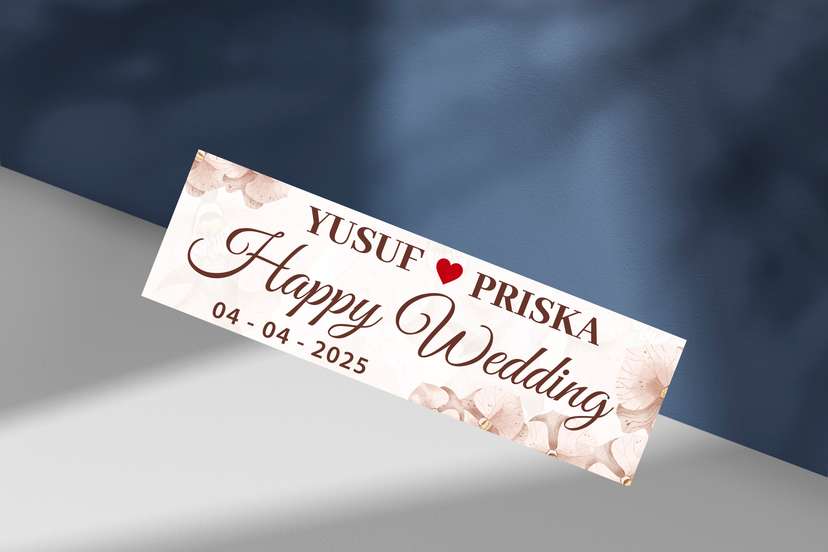 Wedding Plat Abstrak Bunga Coklat - Image 1