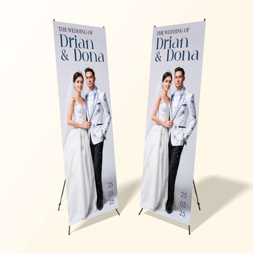X Banner Wedding Simple Blue Soft - Image 1