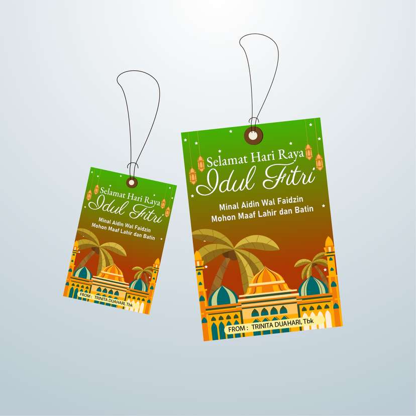 HangTag Idul Fitri Hijau Coklat Kombinasi - Image 1
