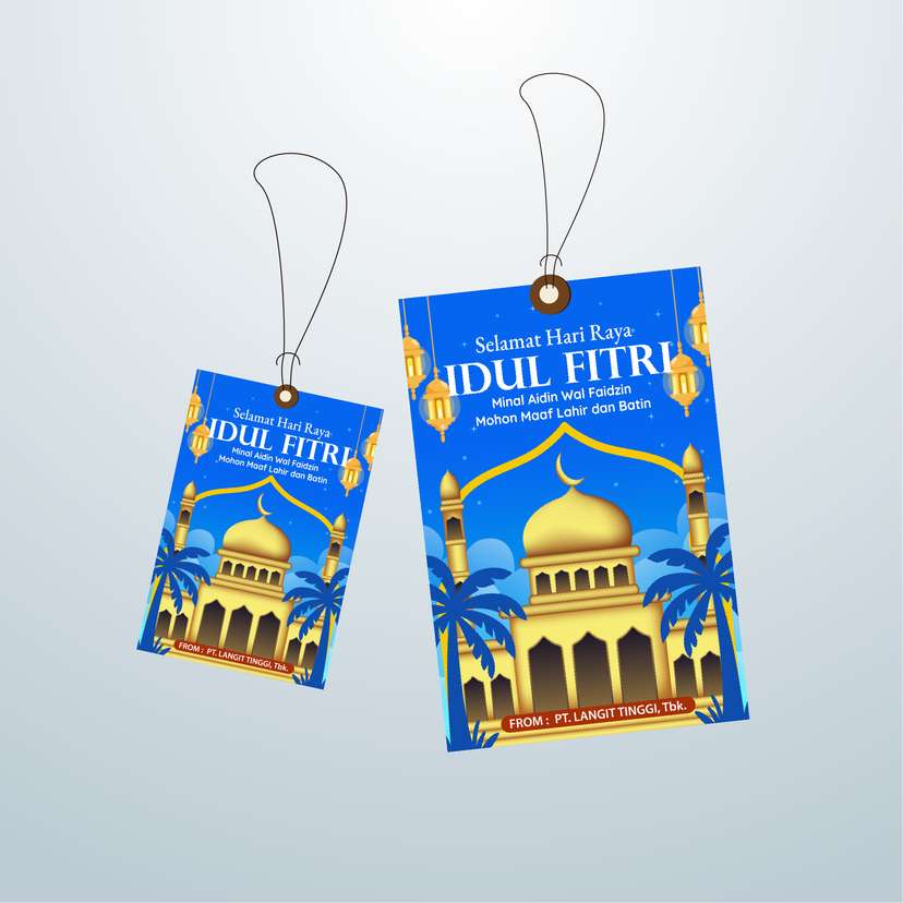 HangTag Idul Fitri Biru Langit Awan - Image 1