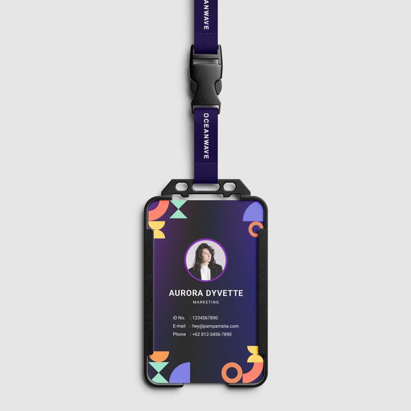 ID Card Pegawai Karyawan Tema Geometris Elegan - Image 2