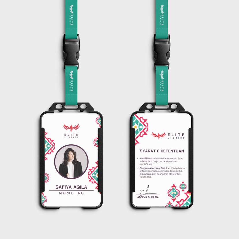 ID Card Pegawai Karyawan Motik Etnik - Image 1