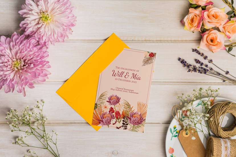 Engagement Invitation Floral Theme - Image 1