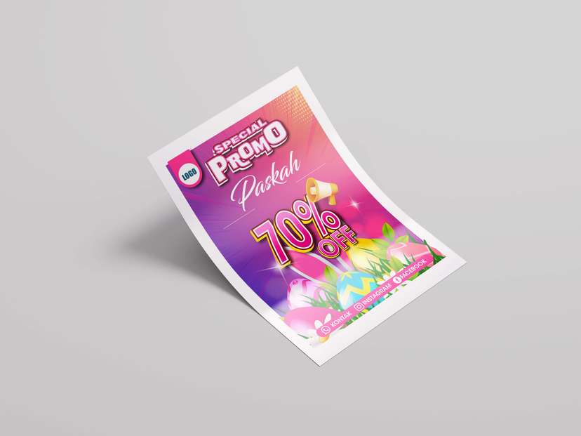 Flyer Promo Paskah Berwarna Ungu Mencolok - Image 1