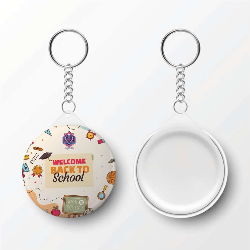 Pin Gantungan Kunci "Welcome Back to School" - Image 1