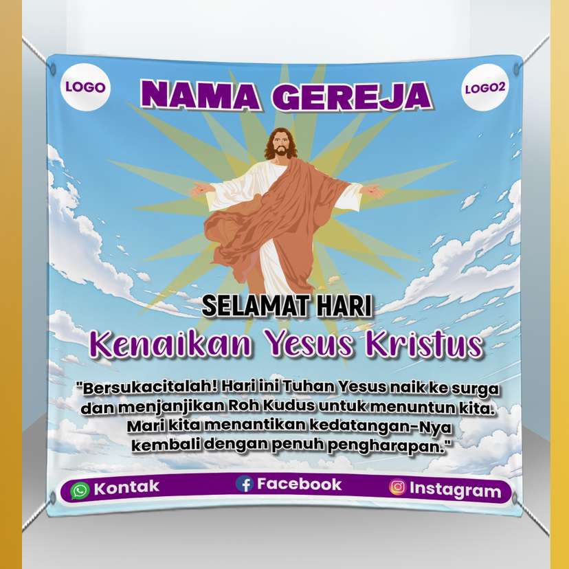 Baliho Hari Kenaikan Yesus Kristus Elegan - Image 1