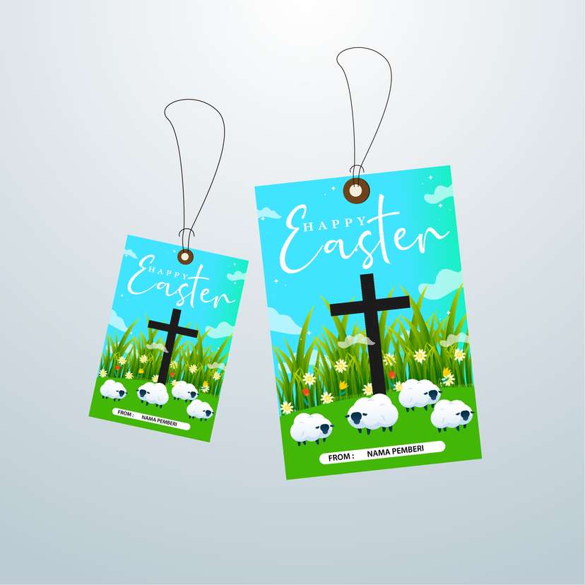 HangTag Paskah Tema Domba Kecil - Image 1