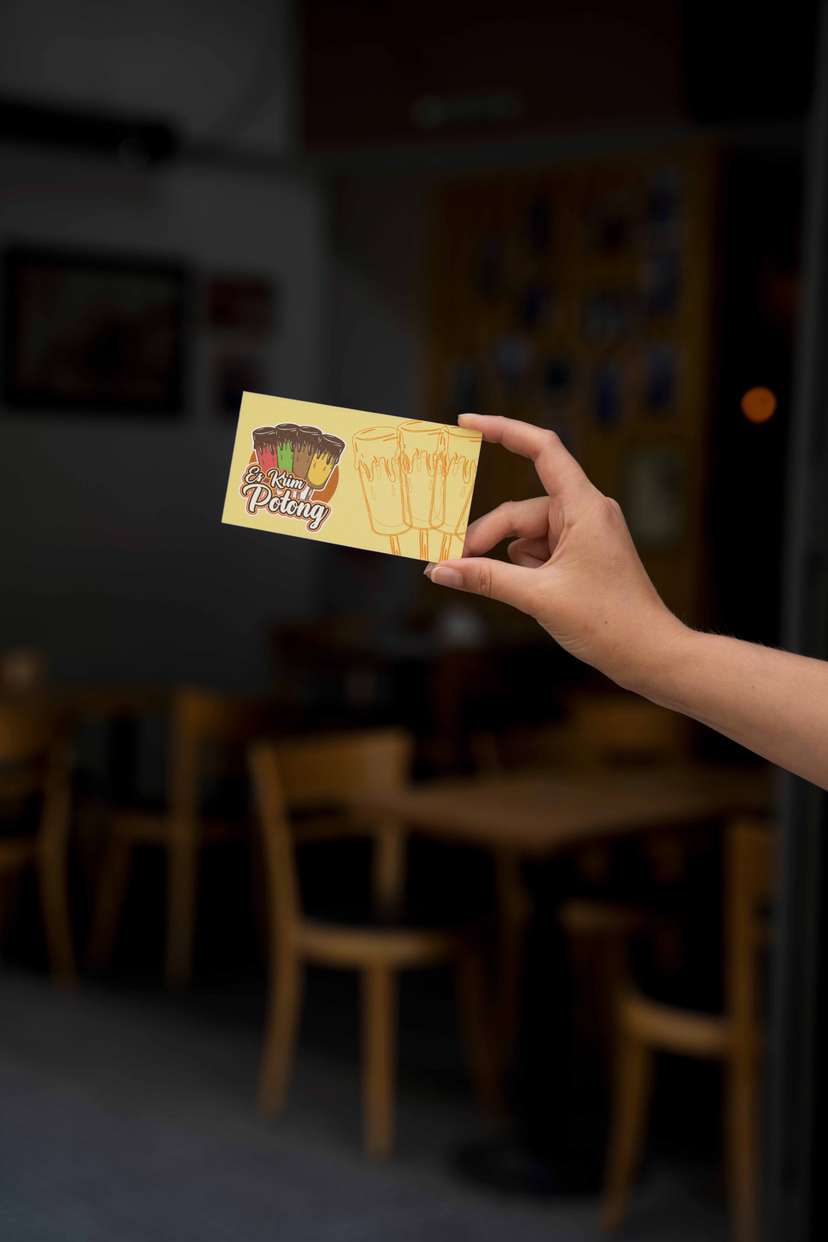 Kartu Nama Dua Sisi Es Krim Potong - Image 1