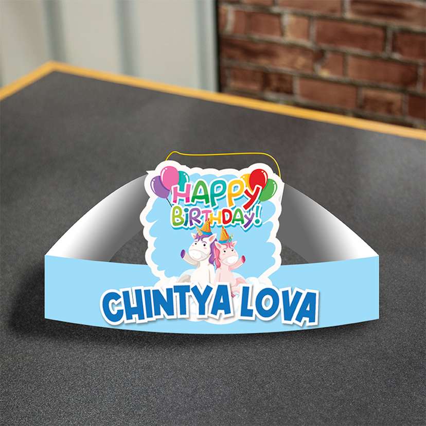 Topi Ulang Tahun Anak Tema Unicorn Lucu - Image 1