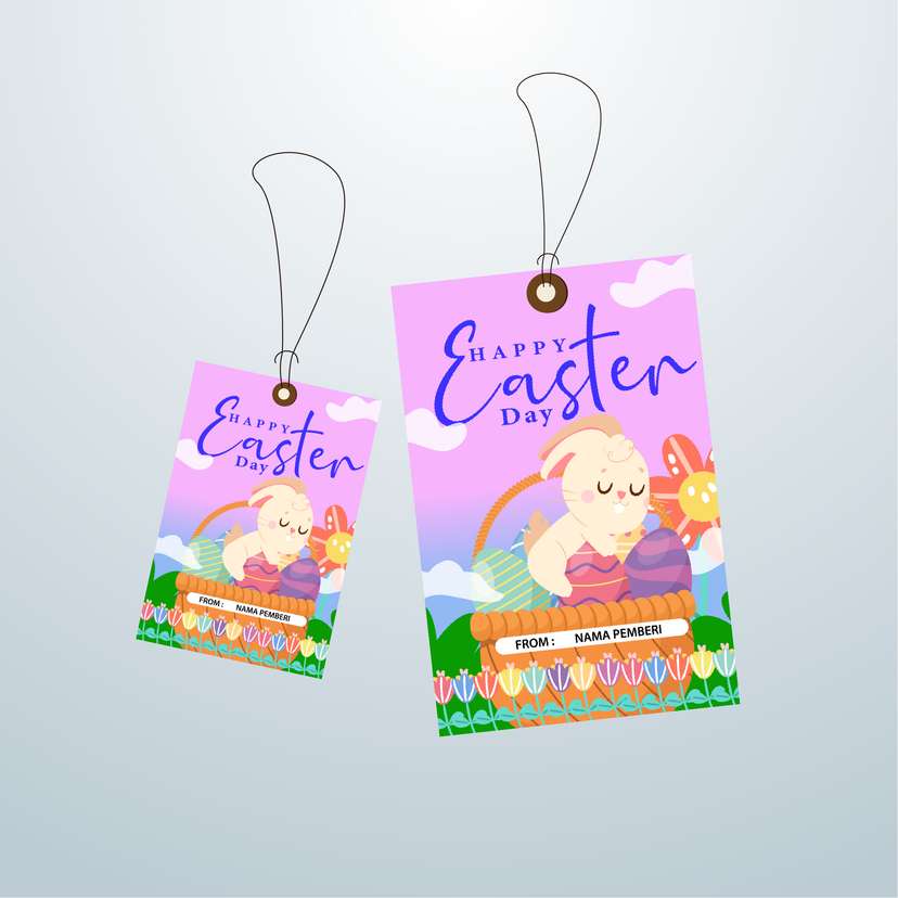 HangTag Telur Paskah Pink Color - Image 1