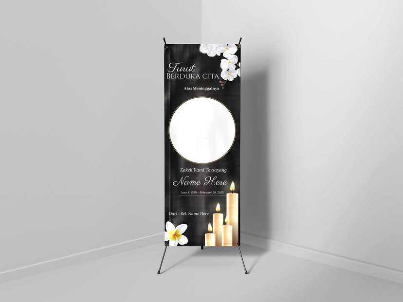 X-Banner Duka Cita Hitam Elegan  - Image 1