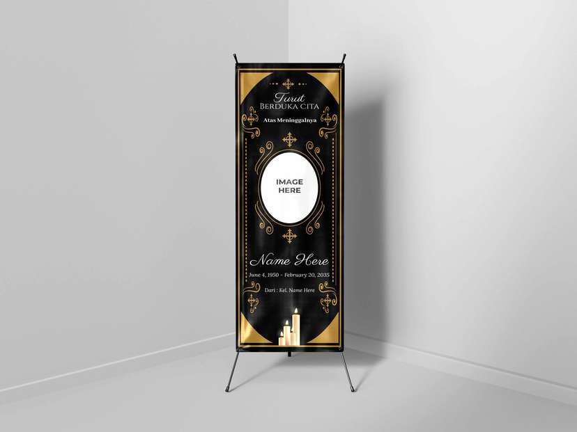 X-Banner Duka Cita Elegant Gold & Black - Image 1