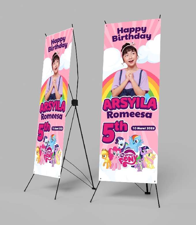 Banner Ulang Tahun Tema Little Pony Pink - Image 1